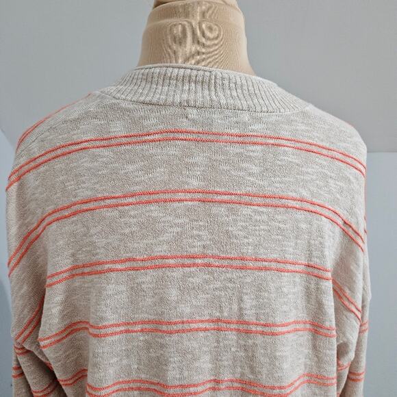 Madewell Bradley Cardigan Sweater Neon Textured Stripes Pocket Large Long Sleeve - Picture 10 of 16
